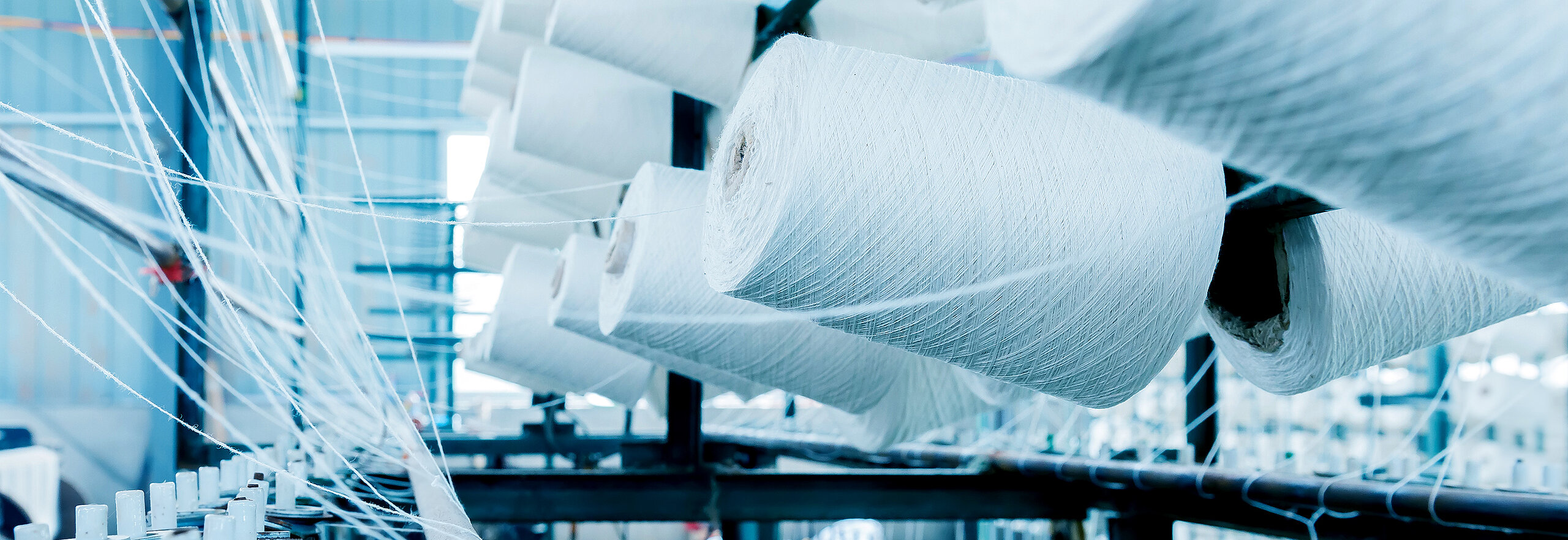 bobines enroulées pour la production textile