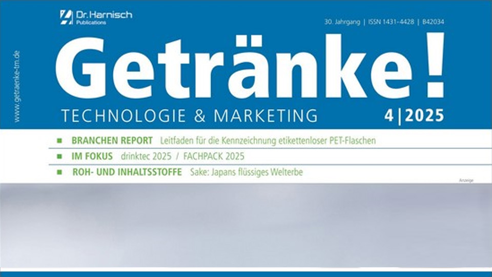 Page de titre du magazine « Getränke ! - Technologie & Marketing »